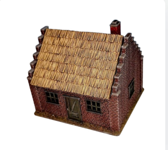 Low Countries House w/Thatched roof - 28mm