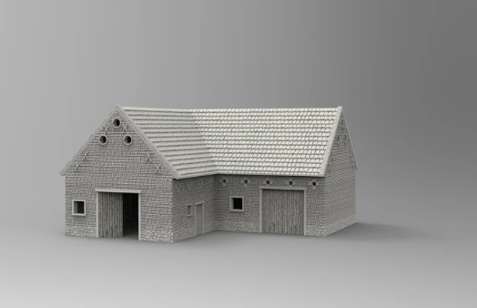 Large Brick Barn - L Shape