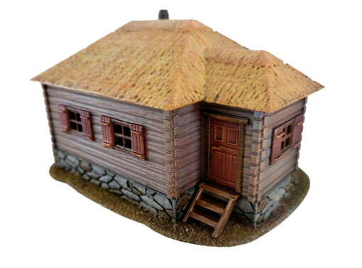 House 3 w/Thatched Roof - 28mm