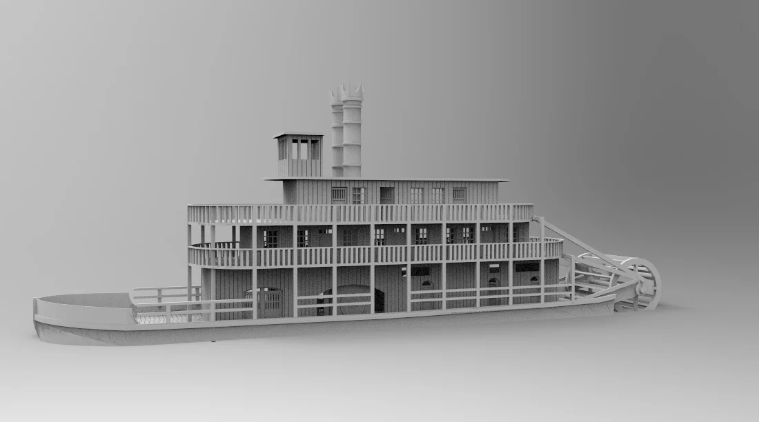 Large Paddle Steamer w/rear paddle