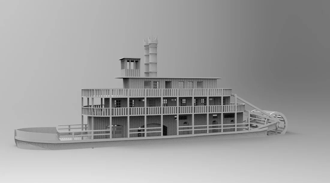 Large Paddle Steamer w/rear paddle