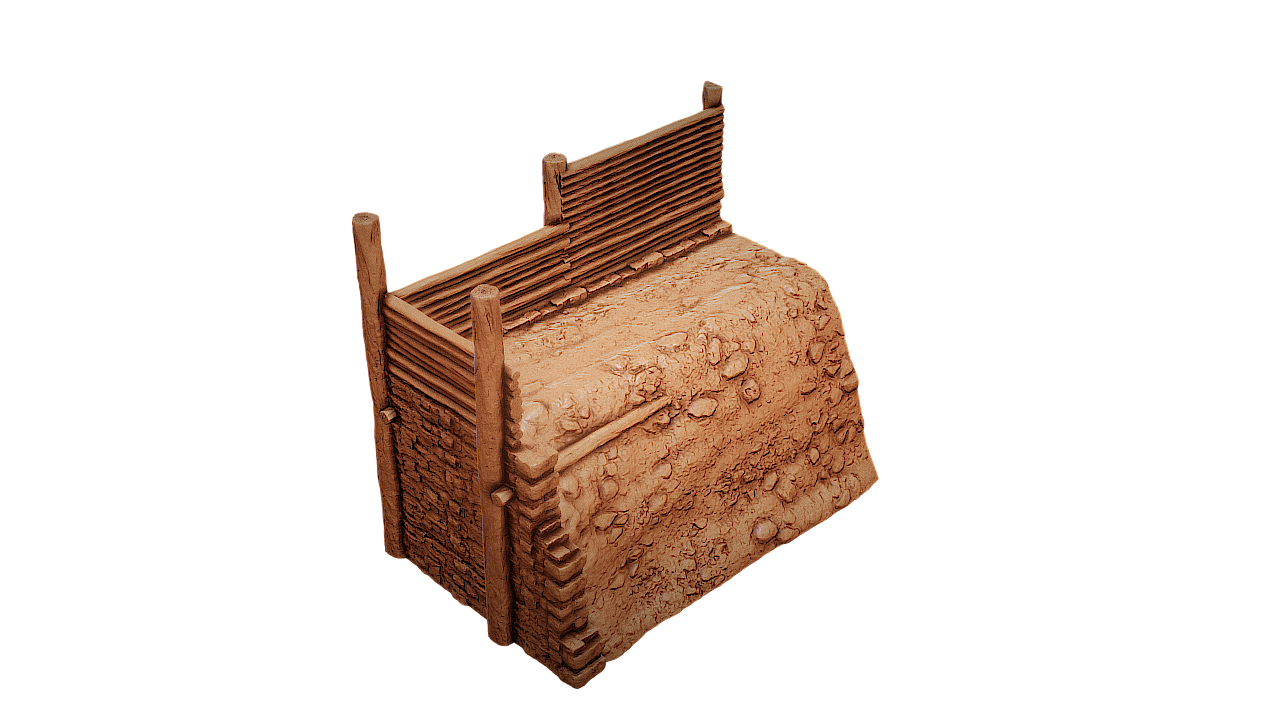 Murus Galicus Fortification - Right End Piece