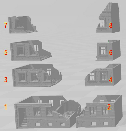 City Townhouse 1  Destroyed- 28mm